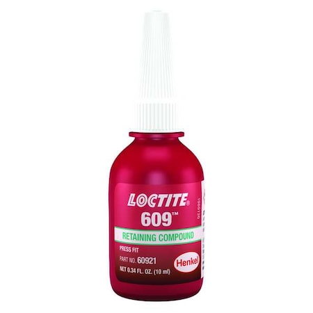 Retaining Compound 609, .34 fl oz, 10 ml, Bottle, Green