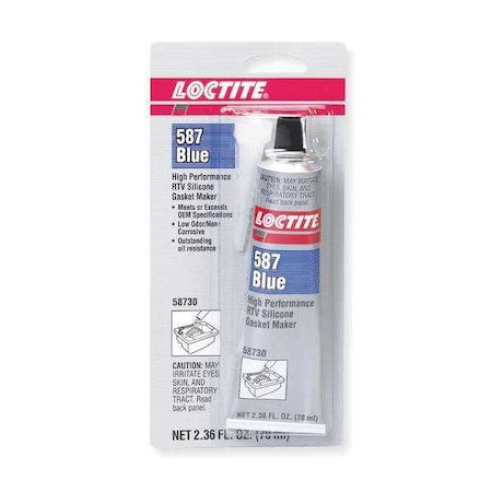 Low Odor, Noncorrosive RTV Gasket Maker, 70 mL, Blue, Temp Range -75 to 500 Degrees F