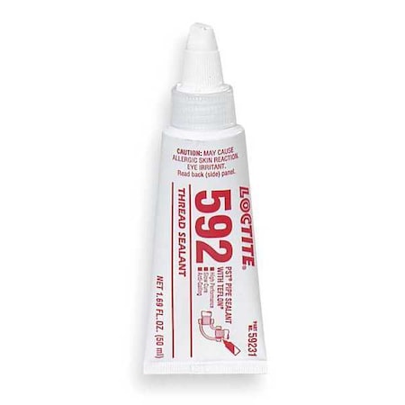 Pipe Thread Sealant 1.7 fl oz, Tube, 592, Off White, Paste
