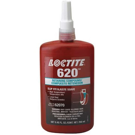Retaining Compound, 620 Series, Green, Liquid, High-Temperature Resistant, 250 mL Bottle