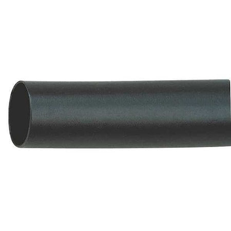 Heat Shrink Tube, Thin Wall, 2:1 I.D. Shrink Ratio, 0.19 in I.D. Before Shrinking, Black, 100 ft