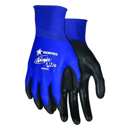 Coated Gloves, Polyurethane, Smooth, Palm, 3 Abrasion Level, Blue, XS (6) 1 PR