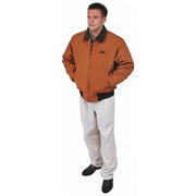 Men's Jacket, Quilt Lined Cotton Duck, Zipper, Brown, L