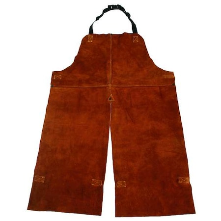 Welding Apron, Leather, 42 in Length, Brown