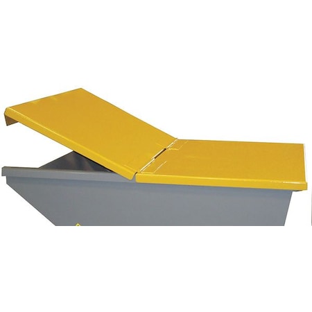 Hopper Lid,Gray,Fits 2 cu. yd.