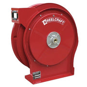 Spring Return Hose Reel, 3/8 in Hose Diameter, 50 ft Length, 500 psi Max. Pressure, Brass, Red