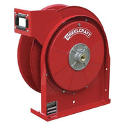 Spring Return Hose Reel, 3/8 in Hose Diameter, 25 ft Length, 500 psi Max. Pressure, Brass, Red