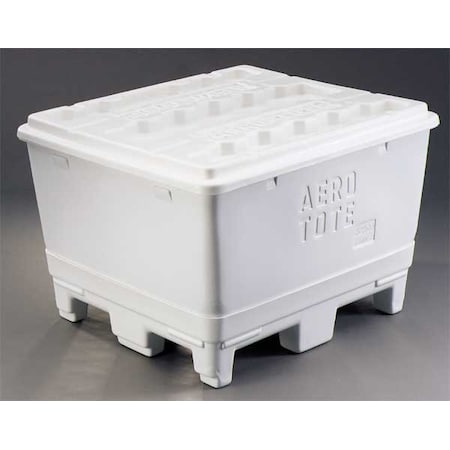 Stacking & Nesting Tote Tub 17.5 cu ft Volume Cap., 40 3/4 in L, 37 in W, 20 3/4 in H, Plastic
