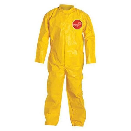 Collar. Stormflap. Open Wrists and Ankles. Storm Flap with Adhesive Closure. Yellow. 2X