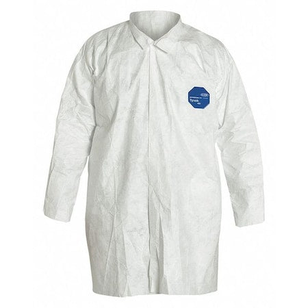 Disposable Frock, Tyvek(R) 400, Serged, 47 1/4 in, White, 30 PK
