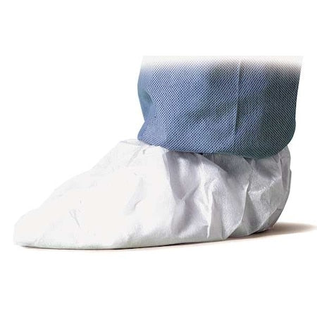 Disposable Shoe Covers, Polyethylene Coated Spunbond Polypropylene, White, Slip Resistant Sole: Yes