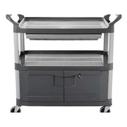Enclosed Service Cart, 300 lb Load Capacity, 2 Shelves, 40 5/8 in L, 20 in W, 37 13/16 in H