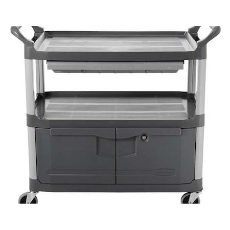 Enclosed Service Cart, 300 lb Load Capacity, 2 Shelves, 40 5/8 in L, 20 in W, 37 13/16 in H