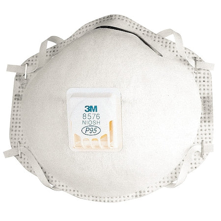 Disposable Respirator, Nuisance Acid Gas, P95, Molded, Dual, Non-Adjustable, Metal Nose Clip, M