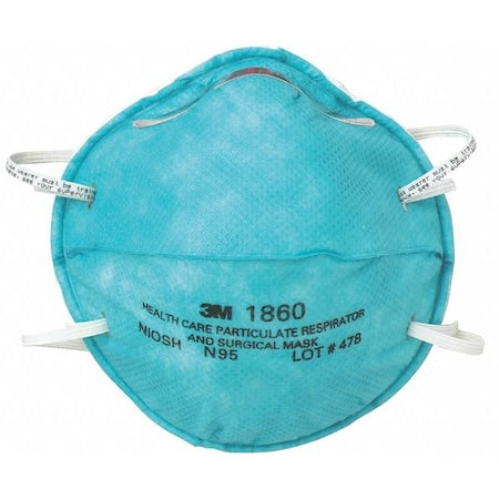 Disposable Respirator, N95, Molded, Dual, Non-Adjustable, Metal Nose Clip, M