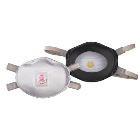 Disposable Respirator, P100, Molded, Dual, Adjustable, Metal Nose Clip, M