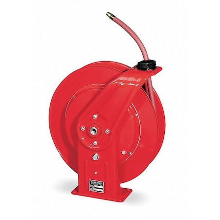 Spring Return Hose Reel, 3/4 in Hose Diameter, 25 ft Length, 250 psi Max. Pressure, Red