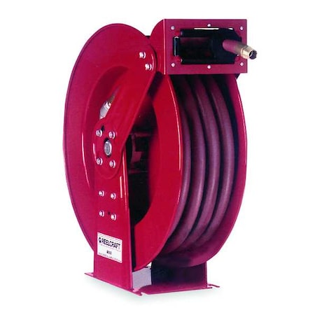Spring Return Hose Reel, 3/8 in Hose Diameter, 100 ft Length, 300 psi Max. Pressure, Red