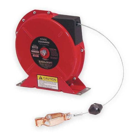 Cable Reel,50 ft,Spring Return,Red