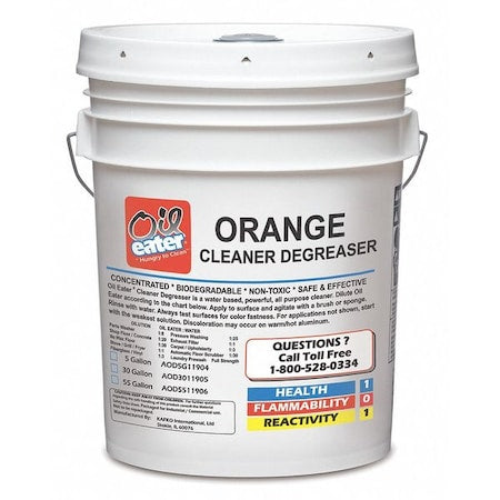 Oil Eater Orange Cleaner/Degreaser, 5 gal Drum, Concentrated, Water Based