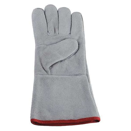 Left Hand Only Welding Glove, Gauntlet Cuff, Wing Thumb, Leather Cowhide, M
