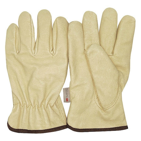 Cold Protection Gloves, Grain Pigskin Leather Palm, Thinsulate Lining, Cream, S ( 7 )