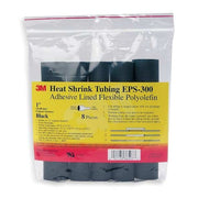 Adhesive Lined Heat Shrink Tube, Thin Wall, 3:1 I.D. Shrink Ratio, 0.5 in I.D. Before Shrinking, Black, 6 in, 10 PK