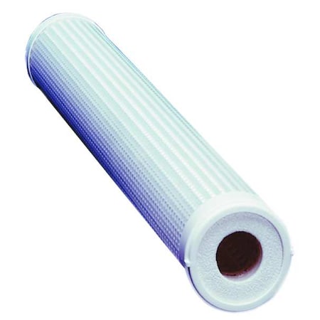 Pleated Filter Cartridge, 10 gpm, 1 Micron, 2-11/16" O.D., 10 in H
