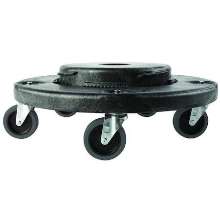 Quiet Container Dolly for BRUTE 20-55 gal Containers 250 lb Load Capacity, 5 Swivel Casters, Black