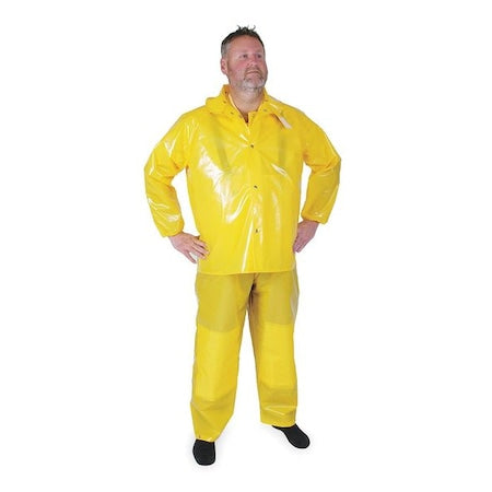 Rain Jacket w/ Detachable Hood,Yellow,XL