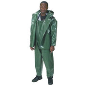 Rain Bib Overall, Nylon/Polyurethane, 28 in Inseam, 30 in to 32 in Waist, 0.25 mm Thickness, Green