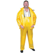 Rain Bib Overall, Nylon/Polyurethane, 33 in Inseam, 50 in to 52 in Waist, 0.25 mm Thickness, Yellow