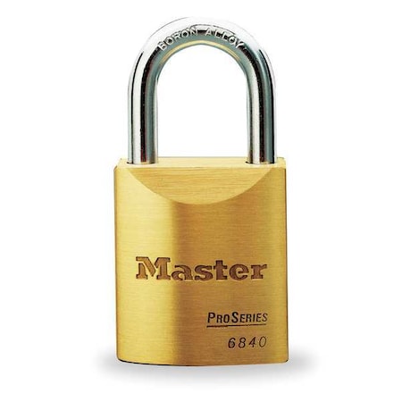 Padlock, Keyed Alike, Long Shackle, Rectangular Brass Body, Boron Shackle, 25/32 in W
