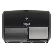 Toilet Paper Dispenser, Compact, Horizontal Double Roll, Coreless, Wall Mount, Black