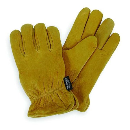 Cold Protection Gloves, Grain Deerskin Leather Palm, Thinsulate Lining, Golden Yellow, L ( 9 )