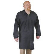 Men's Collared Shop Coat, Cotton, Snaps, Navy, S