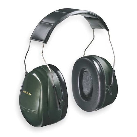 Peltor Optime 101 Over-the-Head Earmuffs, Passive Protection, NRR 27 dB, Foldable Black/Green