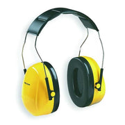 Peltor Optime 98 Over-the-Head Ear Muffs, Stainless Steel Headband, NRR 25 dB, Yellow