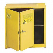 Hazardous Material Storage Cabinet, 30 gal, 1 Shelves, Steel, 43 in W x 44 in H x 18 in D, Yellow