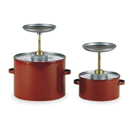 Plunger Can 0.25 gal Galvanized Steel Can, Brass Plunger, 5 1/4 in Dasher Plate Dia., Red