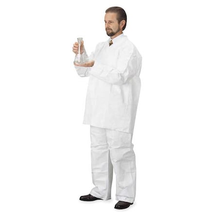 Tyvek 400 Disposable Pants, 2XL, Elastic Waist, Serged Seams, White, Indiv Packaged