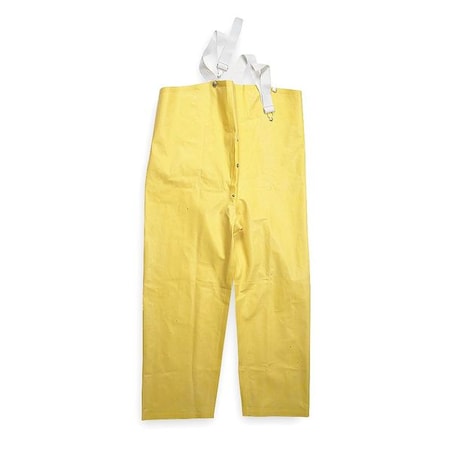 Rain Bib Overall, SBR, 30 in Inseam, 42 in to 44 in Waist, 18 mil Thickness, Yellow, 2XL
