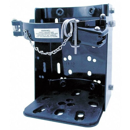 Fire Extinguisher Bracket, For 20 lb Tank Weight, Vehicle or Marine Mounting Bracket, Black Steel