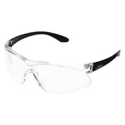 Safety Glasses, Anti-Fog, Anti-Scratch, Anti-Static, Frameless, Wraparound, Black Arm, Clear Lens