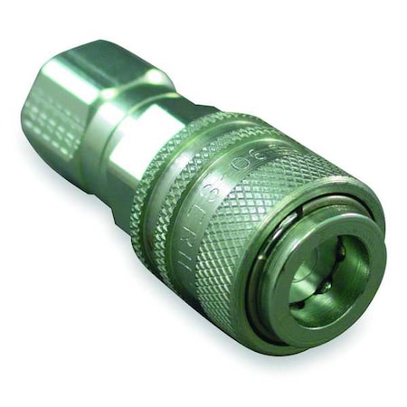 Hydraulic Quick Connect Hose Coupling, Steel Body, Push-to-Connect Lock, 1/8"-27 Thread Size