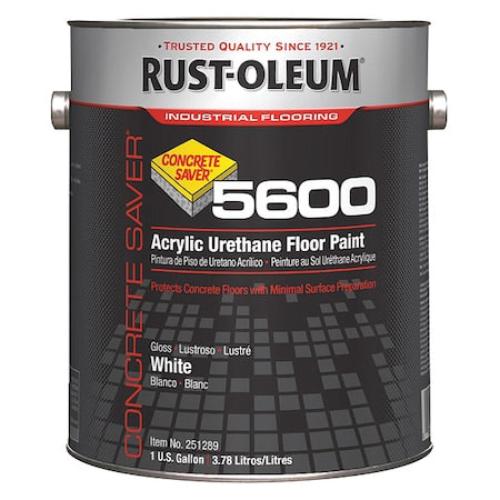 1 gal Floor Paint, Gloss Finish, White, Solvent Base
