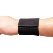 Wrist Wrap, Elastic, Slide On, Single Strap, Ambidextrous, Black, Size Universal