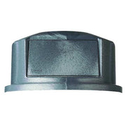 BRUTE(R) 55 gal Trash Can Lid, Dome with Push Door Gray, Resin, 1 Openings 27 1/4 in W/Dia