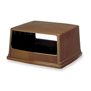Glutton(R) 56 gal Trash Can Top, Canopy Brown, Resin, 2 Openings 23 in W/Dia