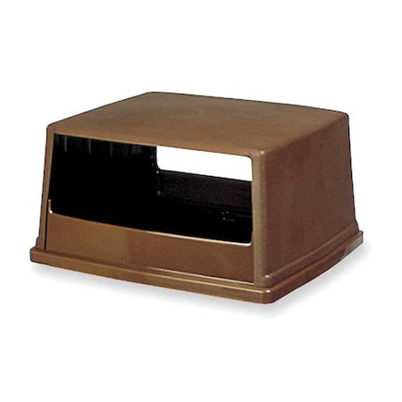 Glutton(R) 56 gal Trash Can Top, Canopy Brown, Resin, 2 Openings 23 in W/Dia